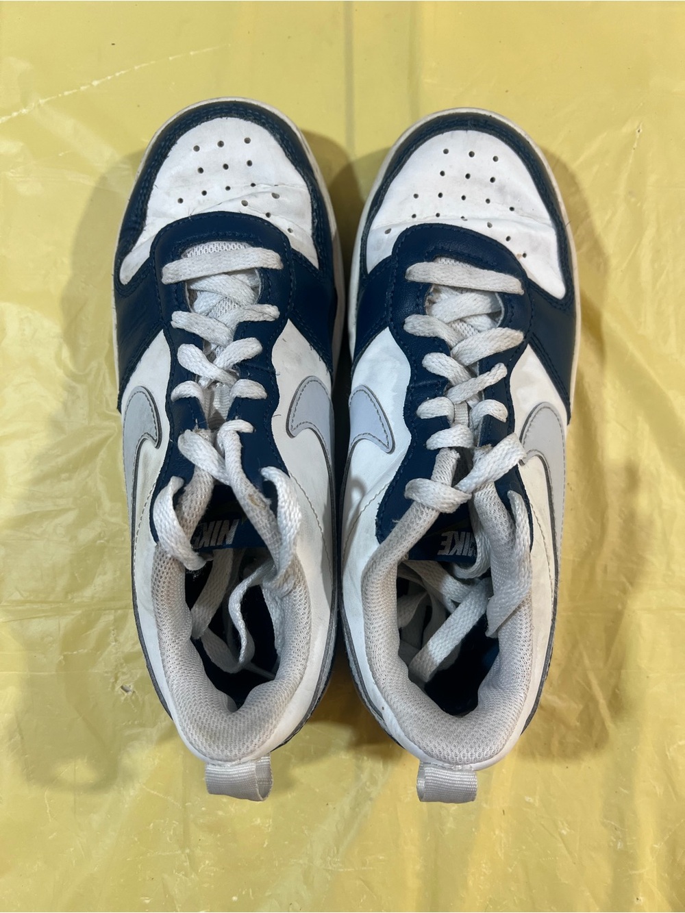 Nike White and Navy Skate-Style Sneakers